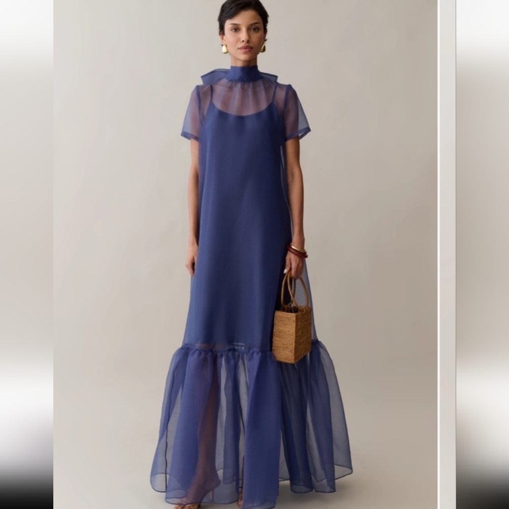 The CAARA Melody TED BAKER Navy HIGH neck Dress Size Large NWT